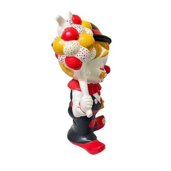 Clown Figurine Hobo Boy Balloon Vendor Hand-Painted Red Black Atlantic Mold Vtg - Picture 7 of 10